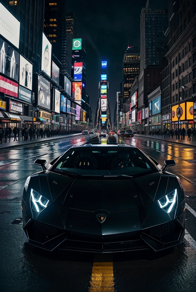 Got it. Here’s a concise script for a picture of a Lamborghini standing in New York City at night:

---

**EXT. NEW YORK CITY STREET - NIGHT**

A sleek, black Lamborghini Aventador is parked under the glow of a streetlamp. The city’s neon lights and towering skyscrapers surround the car, casting vibrant reflections on its polished surface.

The Lamborghini stands out against the bustling cityscape, its sharp lines and elegant curves illuminated by the flickering lights of Times Square in the distance.

A light rain has left the pavement wet, creating a mirror-like effect that enhances the car’s striking appearance. The headlights of passing cars and the soft glow of the streetlights add a cinematic touch to the scene.

The Lamborghini's presence exudes power and sophistication, making it the focal point of this iconic New York City night.

---

This script sho