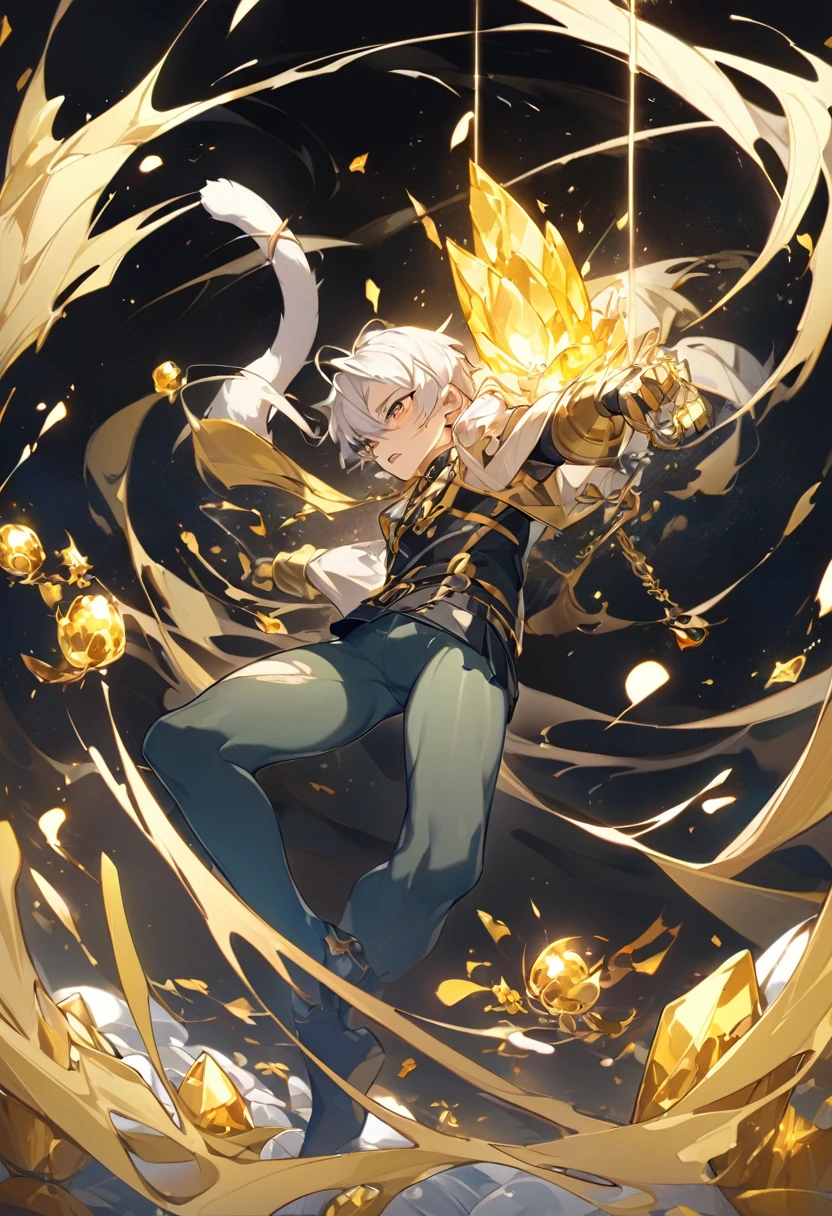 Little male cat,Boys,Has a tail,Lovely,Thin,struggle,eternal,gold,gold化,Yellow crystal,gold粘液,脚变成gold,手变成gold,gold蔓延脚,gold脚,gold手,illumination,gold人,gold化,脚被变成gold,charming,Boys们 ,gold脚,Wear tights,plastic,Full body portrait,smooth的,full-body tights,Thin,gold凝胶涂层,gold手臂,gold小腿,gold躯干,全身gold,gold小男孩,struggle,smooth