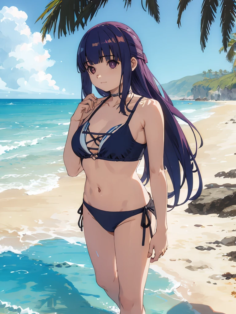 Fern,1girl, bikini:1.4,ocean,beach,sunshine,