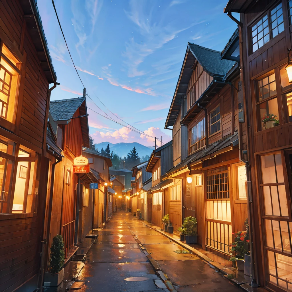 Peaceful neighborhood, dramatic lighting