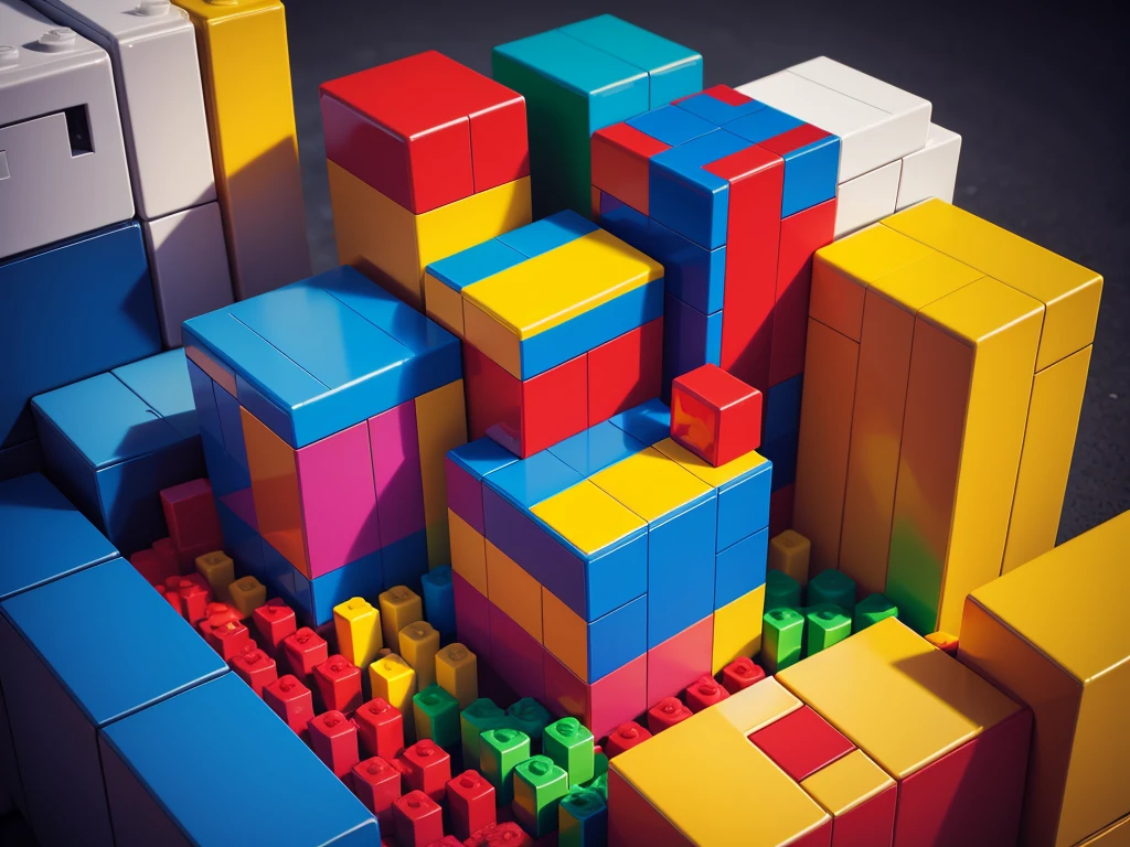 Box,Bright colors,Cool,trend,Lego,Pixel,Very detailed,Ultra-high resolution,8k