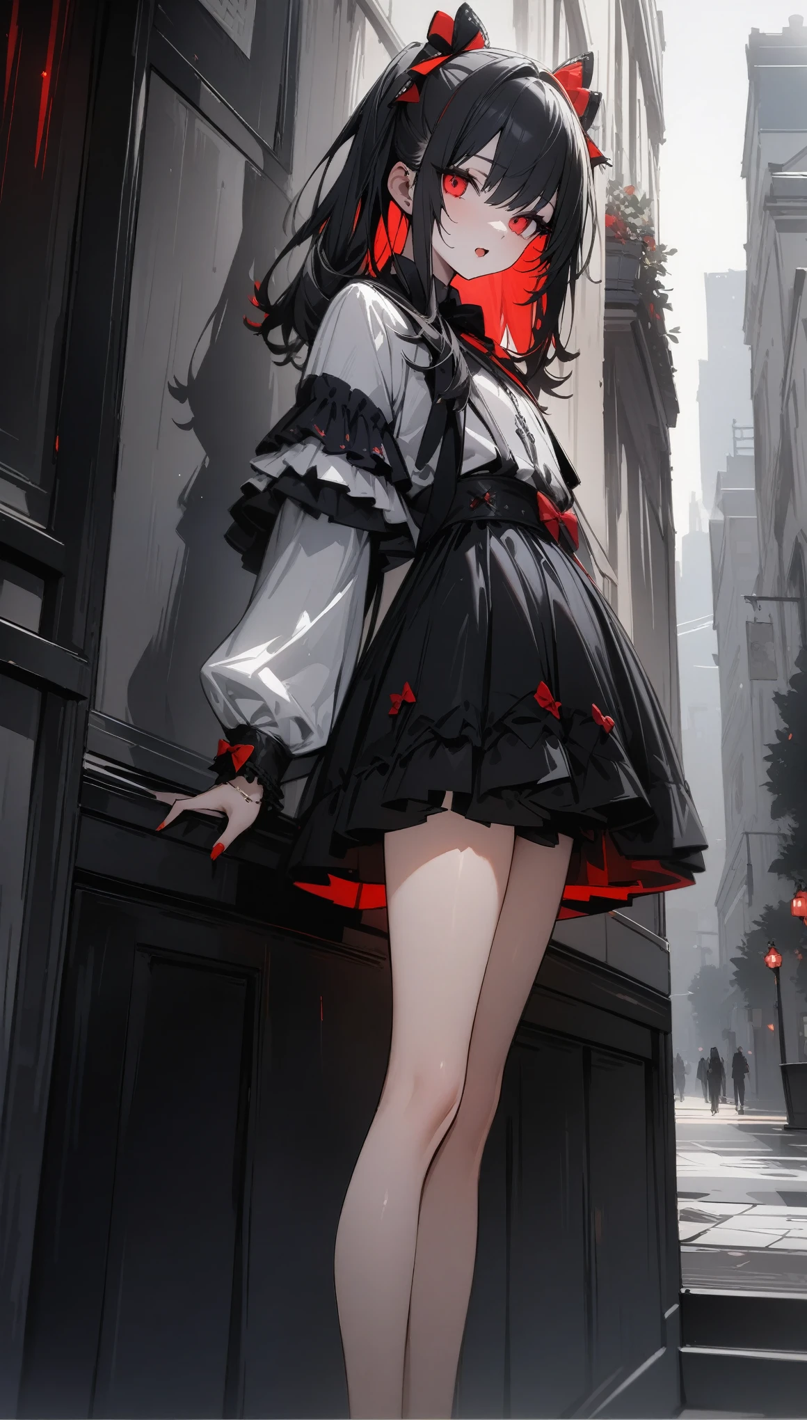 high quality, 最high quality、 Stylish design, (((The most beautiful girl))), ((Thin legs))、(((最high quality))), High resolution, ((detailed)), ((masterpiece)), ((Super detailed)), 16-year-old girl、B girl fashion、Black Hair、Inner Color、((Sexual))
