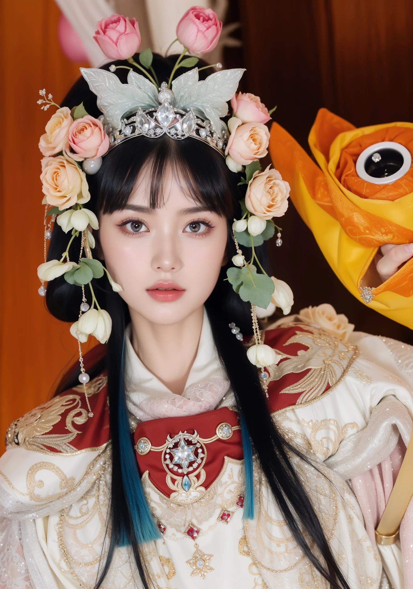 Royal sisters,Exquisite eyes,Frozen Queen,Put the crown on your head,Detailed facial expressions body,Tall and big,Glamorous characters,Leg length,4K,HD,Sensual,White translucent lace,白皙full image,Little cherry mouth,Beautiful and lovely,full image,Glossy Gel Coat,Vampire Queen in luxurious robes,Have a tattoo(Intricate tattoo designs),Ice Princess,Rich facial details,Wearing a gorgeous silver crown