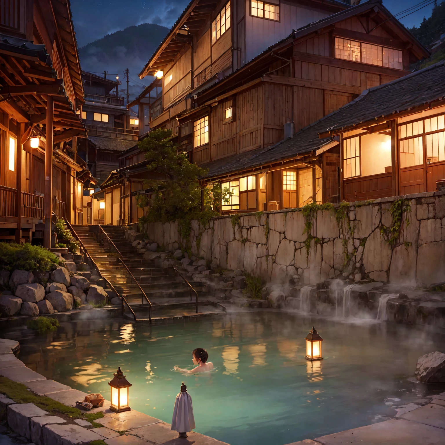 (masterpiece、Highest quality)、(Japan favelas、Old and dirty hot spring town)、((Beautiful night view))、((Big bath、Underground hot spring facilities、石のstage))、(tits、Pussy、3 or more elementary school girls、3+ naked 12 year old girls、smile、fun)、((Unsanitary and dim))、Shady Red Light District、shaved ice、Sale of drinks、(stage、Everyone is having fun bathing)、smile、Happy schoolchildren、Perfect Anatomy