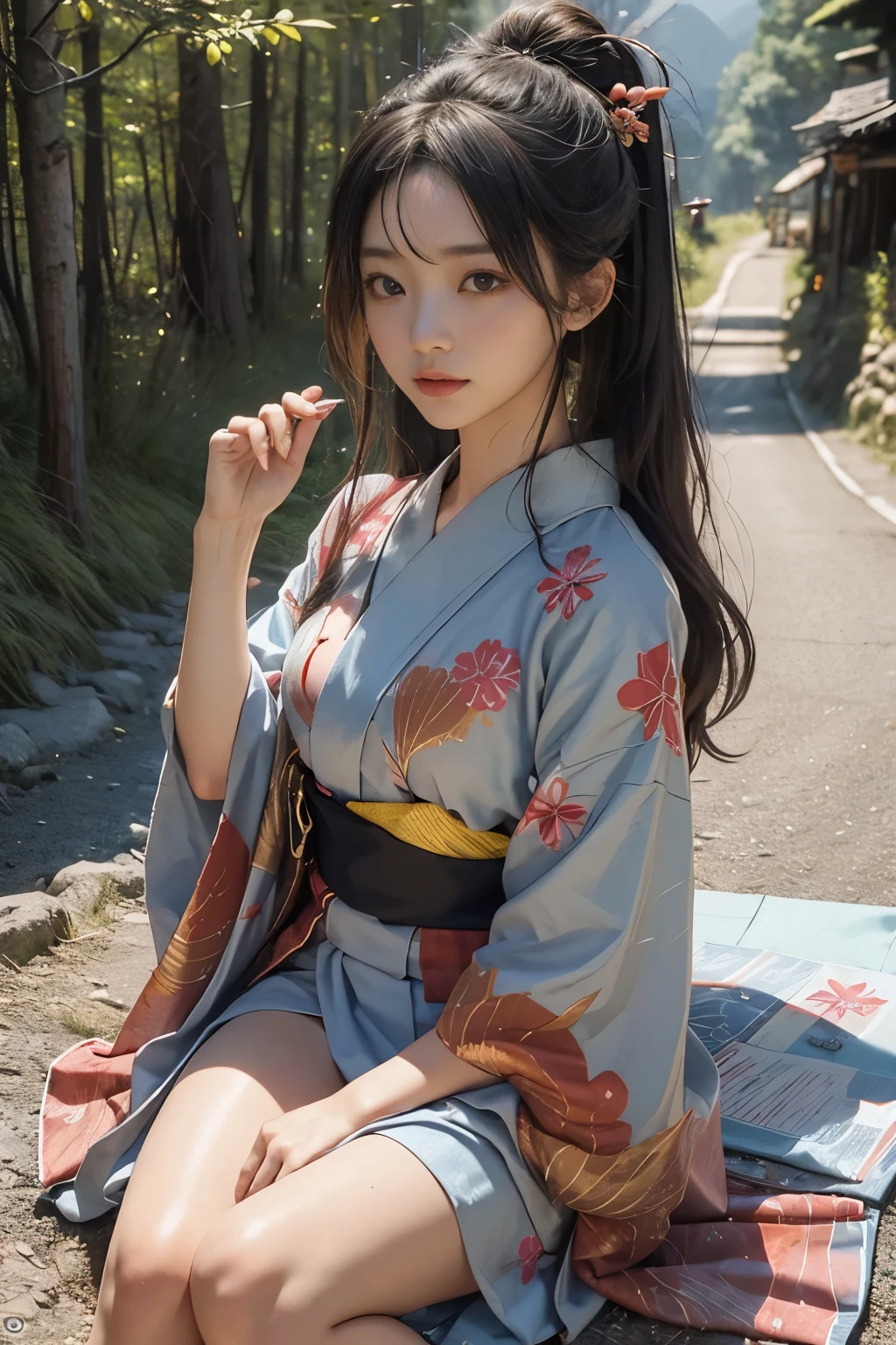Beautiful,Junko Ishihara,Over Amagi,Prostitute,or period,Years falls,Flame of Love,Disheveled Japanese clothing,In the mountains,The twists and turns of the deep mountains,Flames of Passion,Mature women in their thirties,A devoted beauty,Disheveled Hair,Disheveled outfit,A half-crazed woman obsessed with love,Disheveled, thin kimono,thin yukata,A distraught yukata wearer,Female Artist,Narrow eyes,Single-minded gaze,or period,Unpaved mountain roads,the dark forest,Unpaved road,promenade,Mountain trail,Dirt Road,When the road wasn&#39;t paved yet,Old mountain path,ground road,carriage,rickshaw,She&#39;s wearing light clothing and her chest is exposed.,Beautiful Mature Woman,Her chest is open, exposing her beautiful nipples.,A narrow path leading uphill,A lightly dressed kimono that is slightly disheveled,No cars, only horses and rickshaws,A narrow road just wide enough for one person to pass through々A path through a dark mountain forest covered with snow,Steep dirt road,Dirt-stained area around the feet,Climbing dangerous mountain trails,Animal trail,Unpaved road,Paths for wild boars, etc.,Extremely small and flat chest,Beautiful nipples,The face of a virtuous angel with many good experiences,A beautiful face like a legendary celestial maiden,Unpaved mountain road,Indigo yukata,Wearing cute wooden women&#39;s can,No baggage,Holding a single flower,On the ground in the mountains,in the forest,A tall peak in the distance々,A thin yukata,Beautiful nipples,Beauty,The length of the yukata is long,Face close-up,promenade,Kemono Road,All gravel roads,All off-road,Dark Night Road,Moonlight only,Are thin,Leaner figure,A slender beauty with an unfortunate past,Dark night road in the forest,One straight road,Hanni in New Jeans,off road,Private roads,animal trail,Lonely mountain path in the forest,far and near method,Out of focus background,off road walking,Small breasts,Flat Bust,A soft smile,Off-road in the dark mountains with only moonlight,Midnight,Pitch black night road,