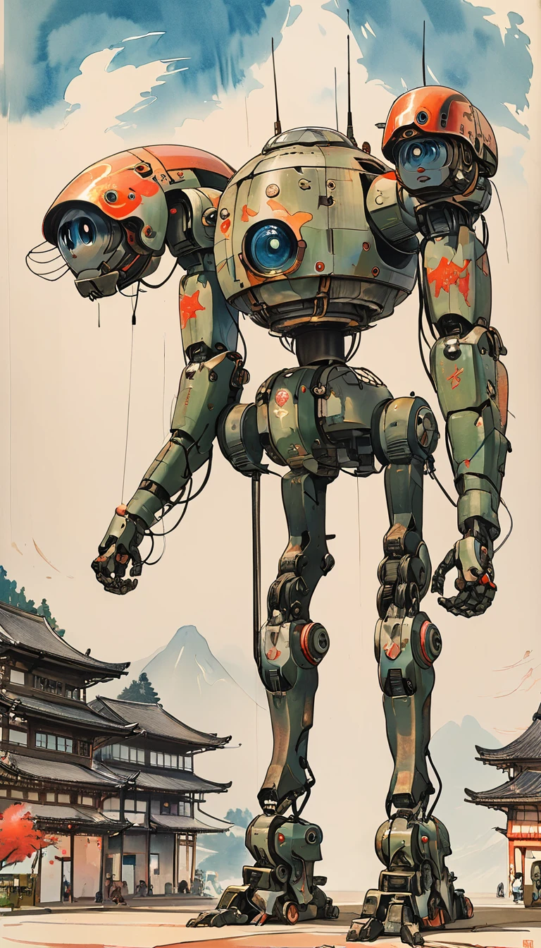 sketch、The Style of Kawanabe Kyosai、Multi-legged turret