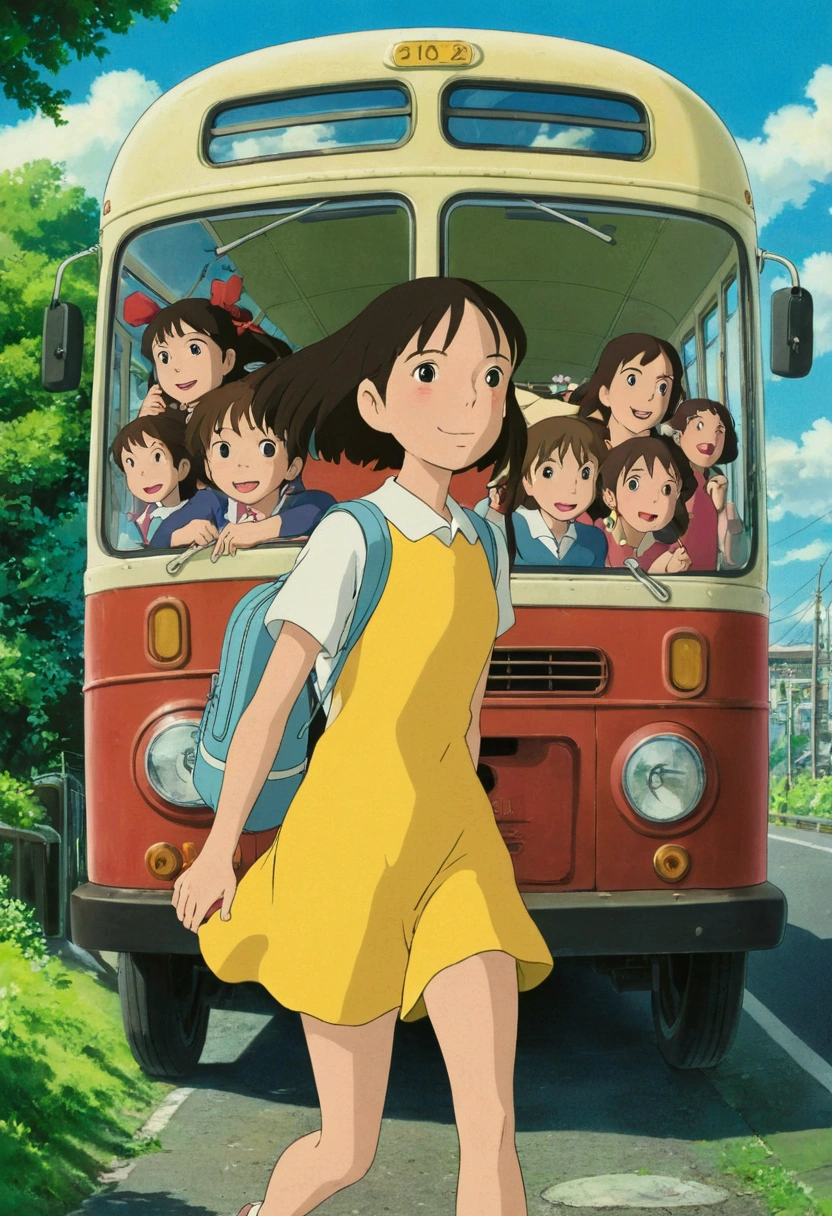 Ghibli summer With the bus on my back girl