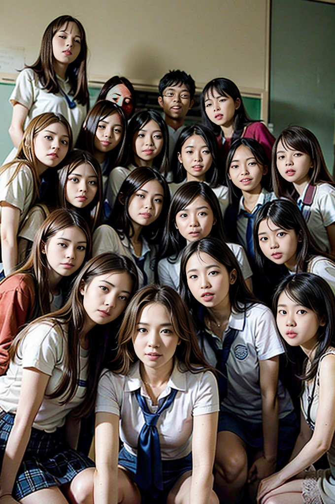 Female teacher pees in group photo、When taking a group photo with many students, only the female teacher pees、There are many students behind the female teacher.、The students are facing the same direction as the female teacher、The students are not leaking、Female teacher&#39;s pee incontinence、peeing herself、A lot of pee、From below、White Suit、White Mini Skirt、White High Heels、Perfect figure、Extremely beautiful、Peeing while standing upright、Steam rising from the pee、Female teacher is embarrassed、Many students are looking at the female teacher