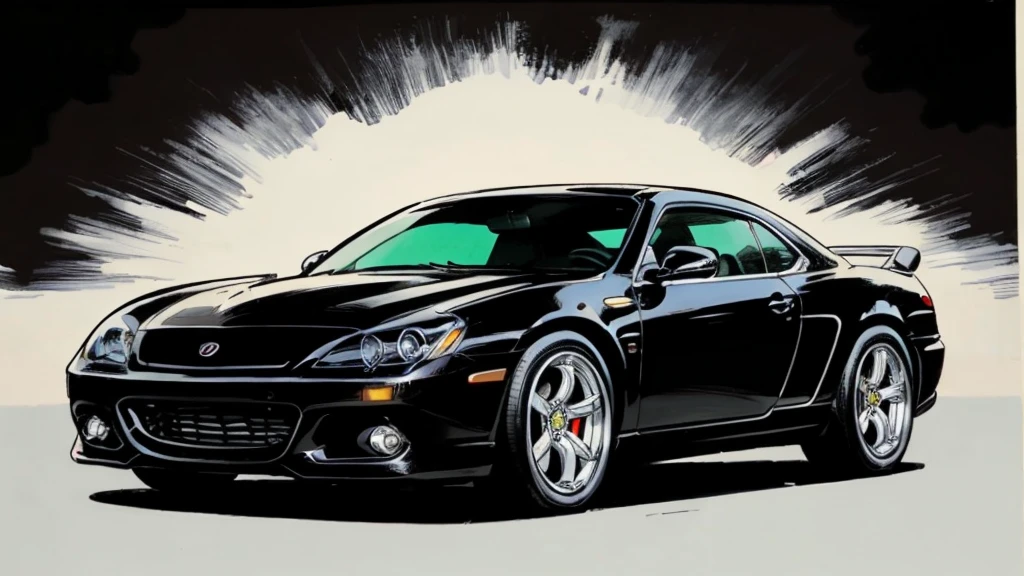black car, Expensive, luxury, full view, Marvel Comics Style, comics, White background, bright colors