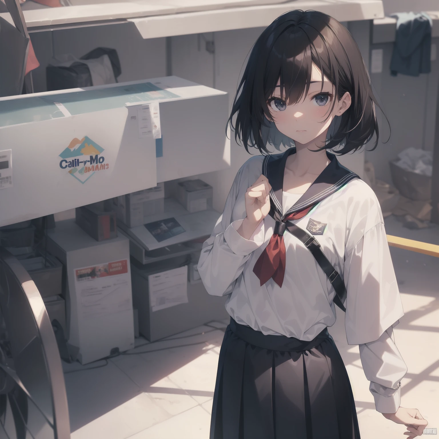 ultra-absurdres-Top quality by artist God, ultra-detailed, high resolution, anime moe artstyle, best anime 8k konachan wallpaper, pixiv contest winner, pool:2810, perfect anatomy,break, 1girl, (Please draw a girl walking sleepily to school alone. )break,(Solo,little female, 13-year-old:1.3),Full limbs, complete fingers,a junior high school student, (very short hair), short cut, flat chest, , small butt, small black eyes, beautiful detailed eyes, well-proportioned iris and pupils, expressive eyes, highres detailed hair, soft expression, salor school_uniform, sailor collar, serahuku, bow, pleated skirt,(Detailed Lighting), (Detailed background), in the School commute route. break,super detailed skin, Best cinematic lighting powered by famous artist, 8k,beauty illustration,photoshop_(medium),very aesthetic,break,((artist:yuuhagi_(amaretto-no-natsu) )), artist:clamp ,artist:carnelian ,artist:kantoku ,