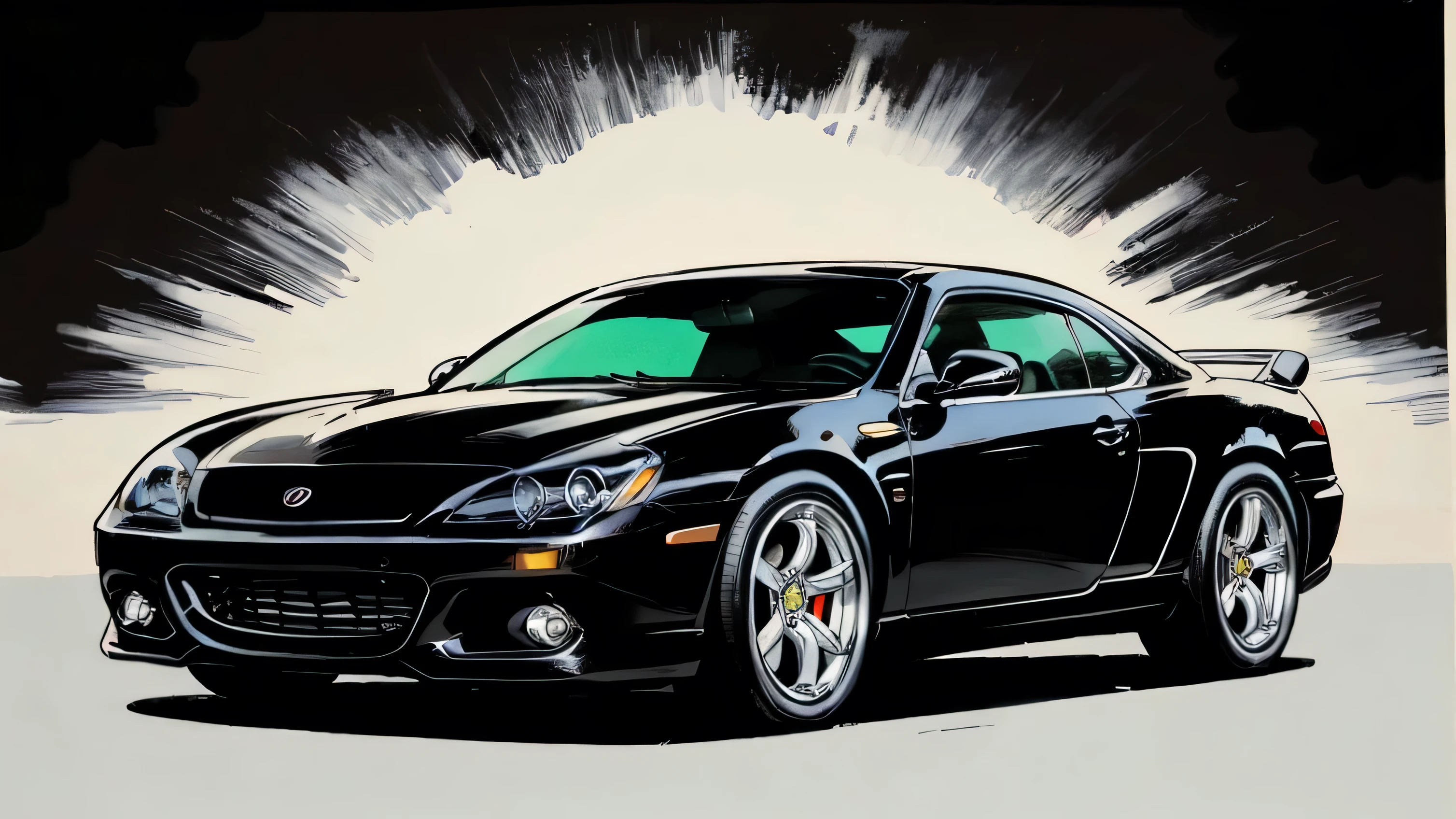 black car, Expensive, luxury, full view, Marvel Comics Style, comics, White background, bright colors