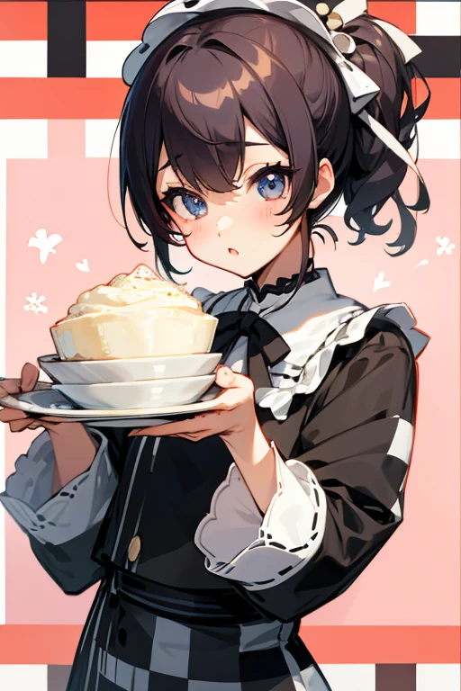 MS. cute、Taisho、Checkerboard Pattern、Beautiful Eyes、Embarrassing、(Carry dishes)