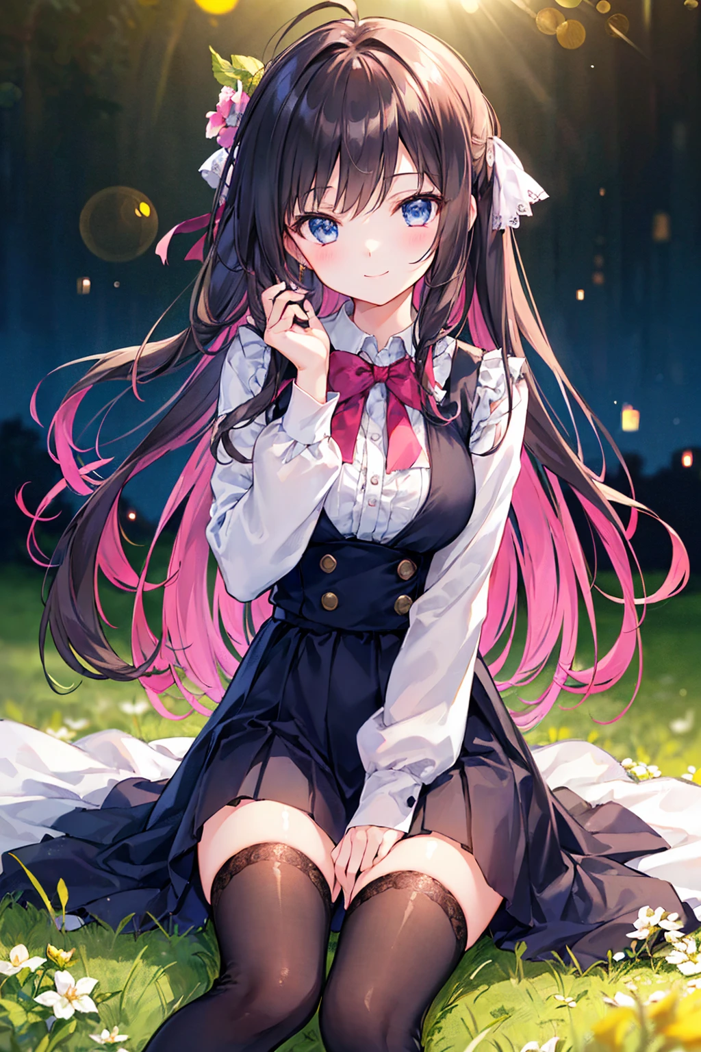 How to sit a girl,Bright spring sunlight，A captivating smile，((Highest quality)), (Very detailed), (High-definition CG synthesis 8K wallpaper), 高いly detailed, 高い-definition raw color photos, Professional photography, (((Bokeh))), Written boundary depth,
