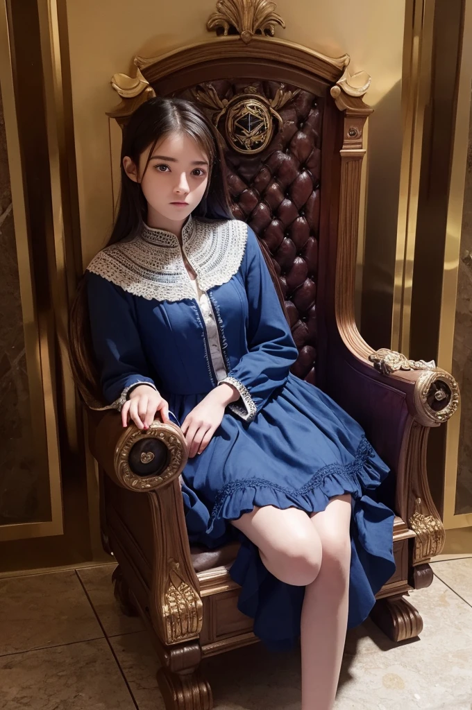 18 year old girl,Odd Eye,dress,Throne,Thunder from the hands