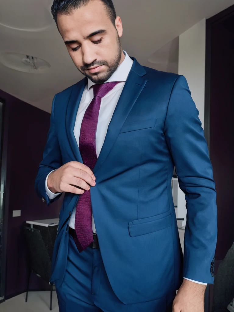 Base model of a handsome middle age indian man , handsome face ,(penis),nsfw, homoerotic, grey hair, glasses , suit