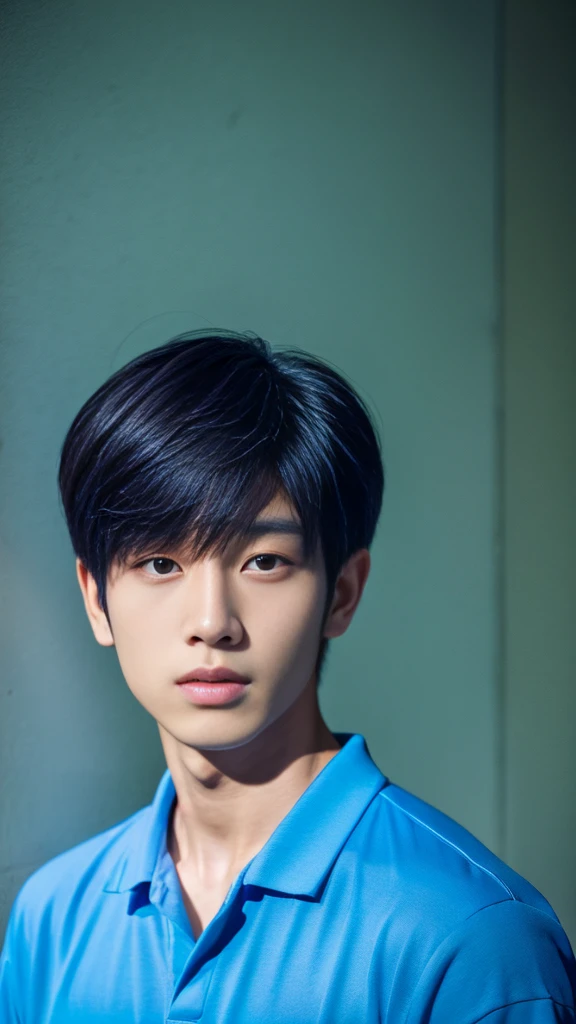 Asian alpha male in blue shirt looking at camera, Shin Jinying, Kim Do-young, Paint Ulzzang, Shen Quanrui, korean men, Shin Jin Young&#39;s Aesthetics, faceเกาหลีที่น่ารัก, handsome young man&#39;face, Jaeyong Nam, beautiful eyes、Kim Taejoon, Hyungtae, Inspiration from Jong Suk Lee, Avatar, Korean artist, Jung Jae Hyo 
