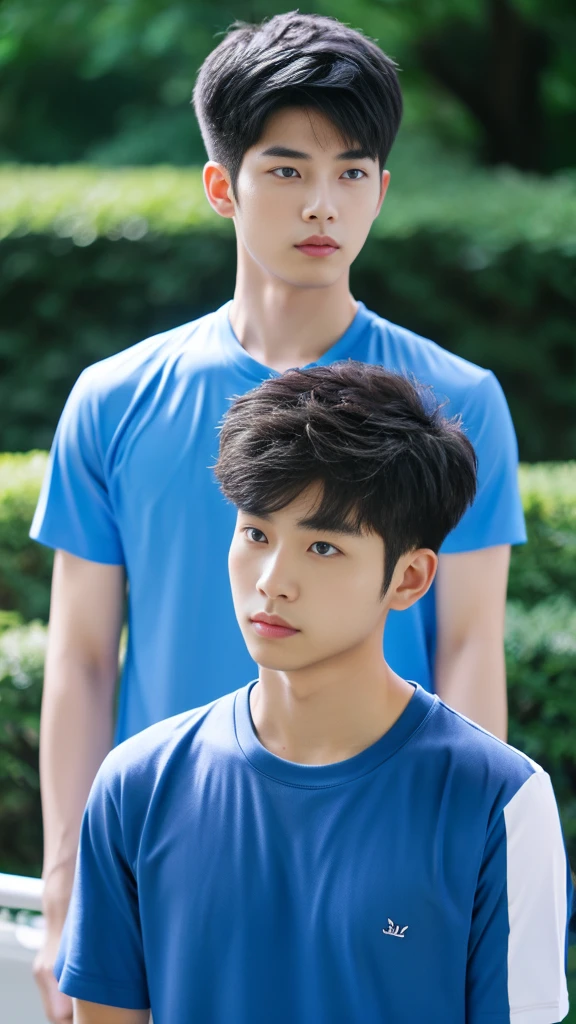 Asian alpha male in blue shirt looking at camera, Shin Jinying, Kim Do-young, Paint Ulzzang, Shen Quanrui, korean men, Shin Jin Young's Aesthetics, faceเกาหลีที่น่ารัก, handsome young man'face, Jaeyong Nam, beautiful eyes、Kim Taejoon, Hyungtae, Inspiration from Jong Suk Lee, Avatar, Korean artist, Jung Jae Hyo