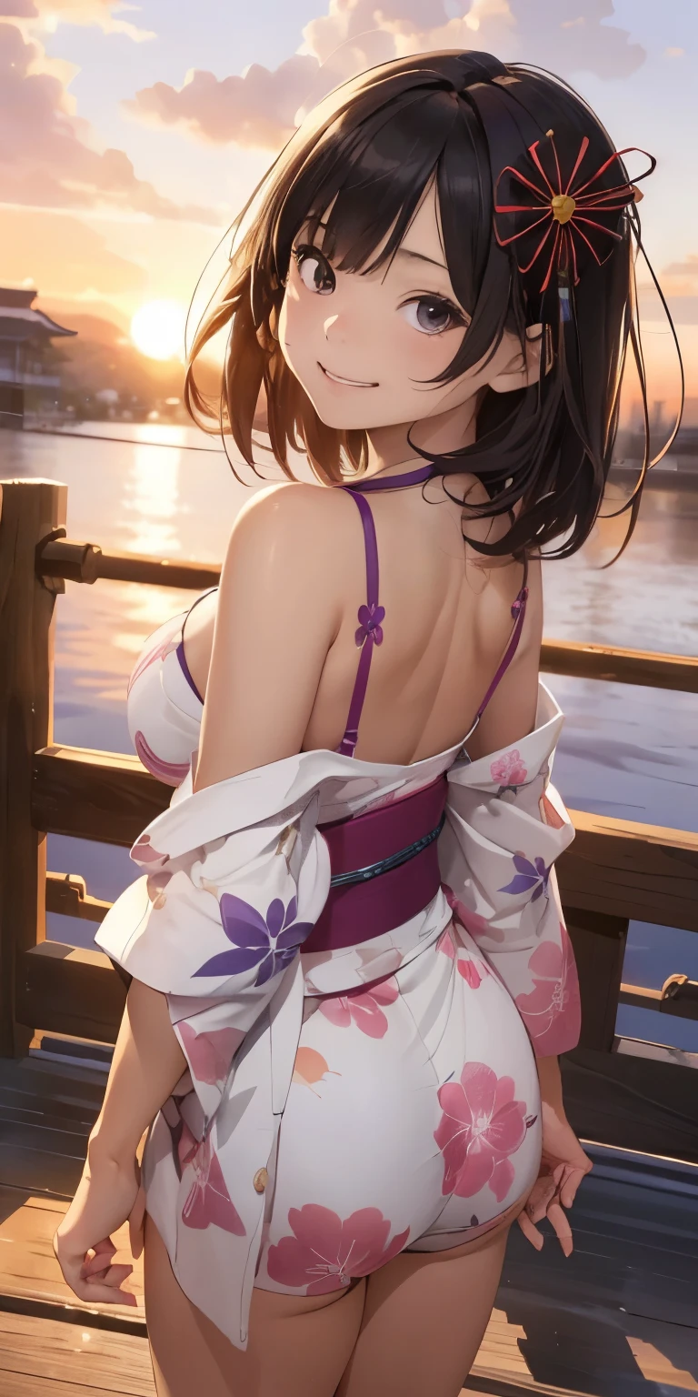 Kikuri Hiroi、Completely naked、In town、smile