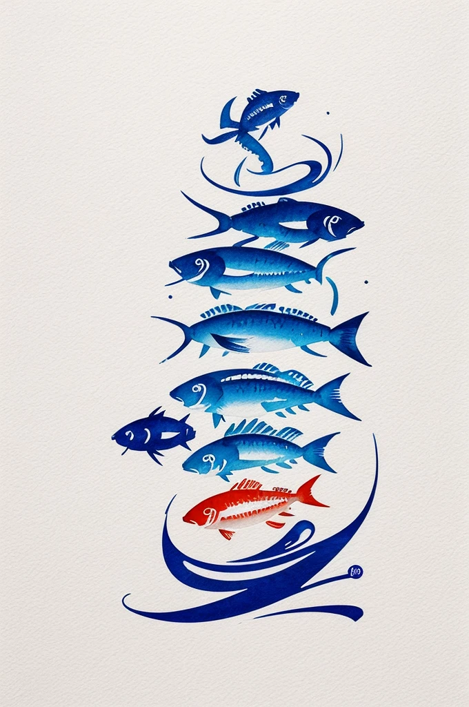 Logo marks of high-class Japanese Takifugu rubripes in Japan
a signboard with a cool brush-like design that depicts Takifugu rubripes as if it were a stroke of calligraphy
watercolor style
Pretty cool
Luxury Japanese Restaurant Logo Mark
chic and modern design
White background