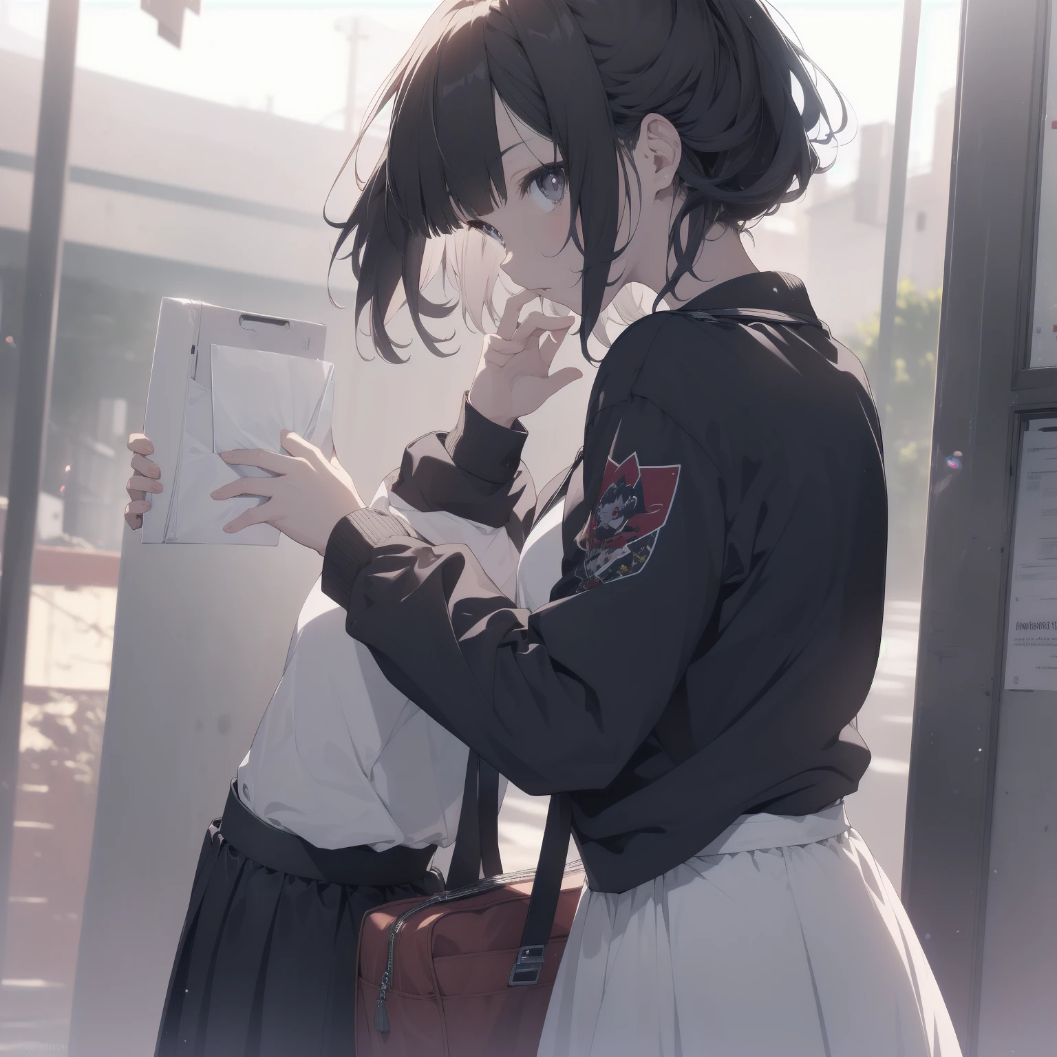 ultra-absurdres-Top quality by artist God, ultra-detailed, high resolution, anime moe artstyle, best anime 8k konachan wallpaper, pixiv contest winner, pool:2810, perfect anatomy,break, 1girl, (Please draw a girl walking sleepily to school alone. )break,(Solo,little female, 13-year-old:1.3),Full limbs, complete fingers,a junior high school student, (very short hair), short cut, flat chest, , small butt, small black eyes, beautiful detailed eyes, well-proportioned iris and pupils, expressive eyes, highres detailed hair, soft expression, salor school_uniform, sailor collar, serahuku, bow, pleated skirt,(Detailed Lighting), (Detailed background), in the School commute route. break,super detailed skin, Best cinematic lighting powered by famous artist, 8k,beauty illustration,photoshop_(medium),very aesthetic,break,((artist:yuuhagi_(amaretto-no-natsu) )), artist:clamp ,artist:carnelian ,artist:kantoku ,