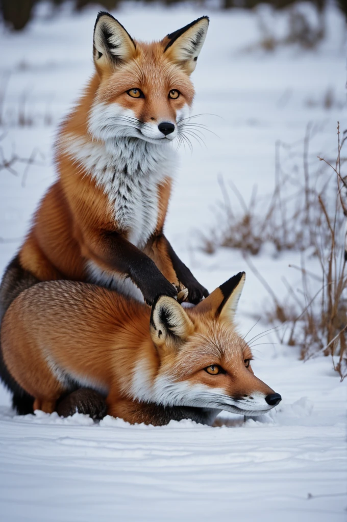 fox holding a pencil