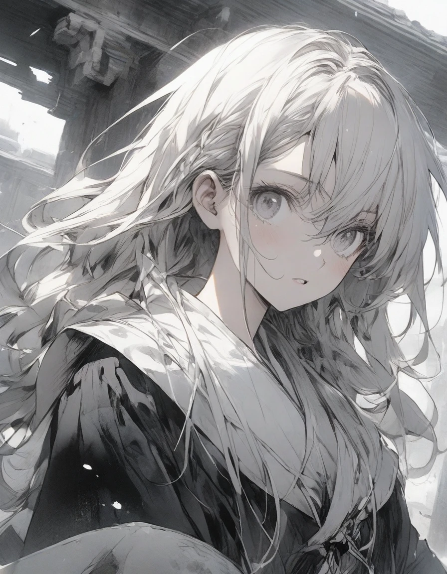 (black and white manga style:1.2),