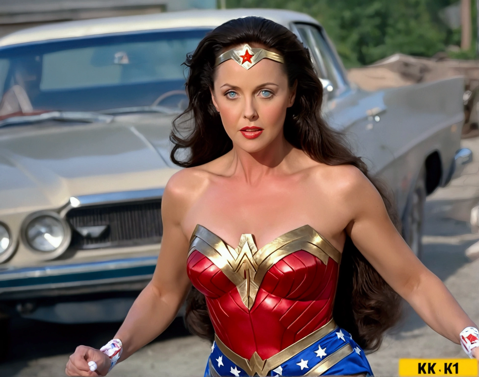 Linda Carter is wonder woman. lingerie. with thong and erotic lingerie. sexy. nude. lingerie. pose sexy. full body closeup, full length cinematic shot. sensual. sexy, xxx. hyper realism. 8k. Photography, hyper realism. k. Photography (masterpiece, Super detail, High detail, Best Quality, 8k. wonder womam