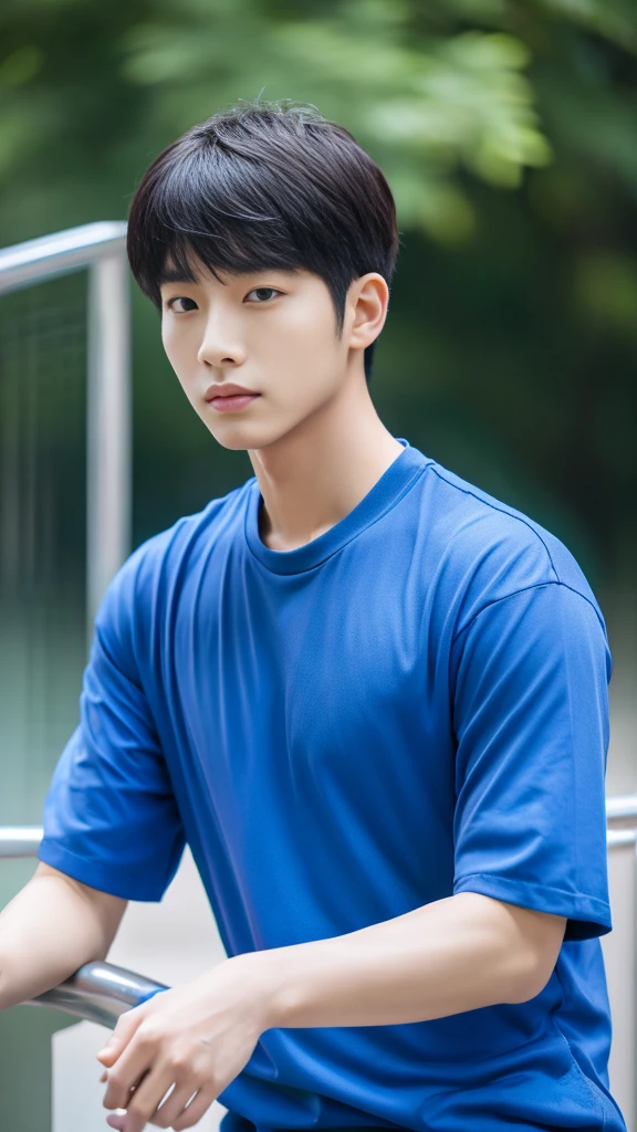 Asian alpha male in blue shirt looking at camera, Shin Jinying, Kim Do-young, Paint Ulzzang, Shen Quanrui, korean men, Shin Jin Young's Aesthetics, faceเกาหลีที่น่ารัก, handsome young man'face, Jaeyong Nam, beautiful eyes、Kim Taejoon, Hyungtae, Inspiration from Jong Suk Lee, Avatar, Korean artist, Jung Jae Hyo