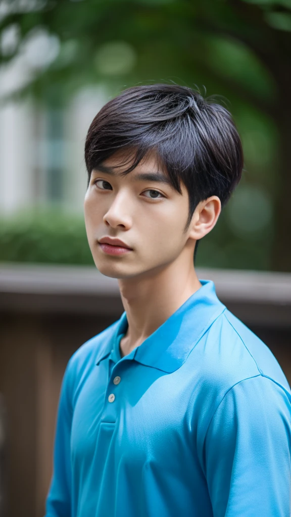 Asian alpha male in blue shirt looking at camera, Shin Jinying, Kim Do-young, Paint Ulzzang, Shen Quanrui, korean men, Shin Jin Young's Aesthetics, faceเกาหลีที่น่ารัก, handsome young man'face, Jaeyong Nam, beautiful eyes、Kim Taejoon, Hyungtae, Inspiration from Jong Suk Lee, Avatar, Korean artist, Jung Jae Hyo