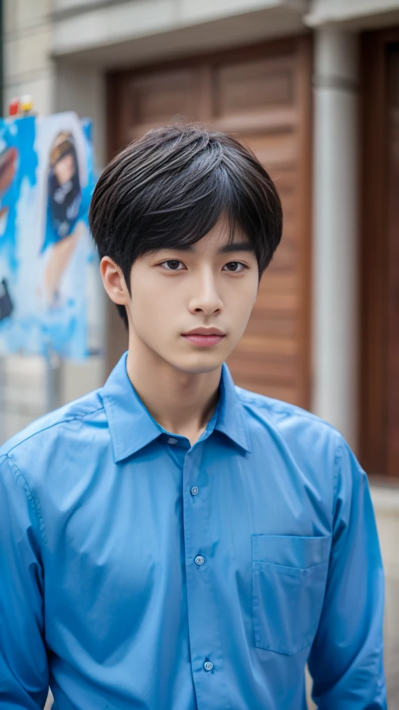 Asian alpha male in blue shirt looking at camera, Shin Jinying, Kim Do-young, Paint Ulzzang, Shen Quanrui, korean men, Shin Jin Young&#39;s Aesthetics, faceเกาหลีที่น่ารัก, handsome young man&#39;face, Jaeyong Nam, beautiful eyes、Kim Taejoon, Hyungtae, Inspiration from Jong Suk Lee, Avatar, Korean artist, Jung Jae Hyo 