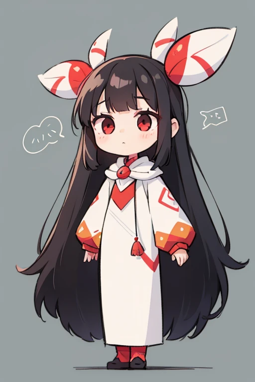 girl　Primary school students　Young Girl　小さいgirl　Height: 130cm　Standing picture Simple design　The dress is a one-piece　Long hair　Long Black Hair　Hair is black　Red eyes　Shoulder Bare
