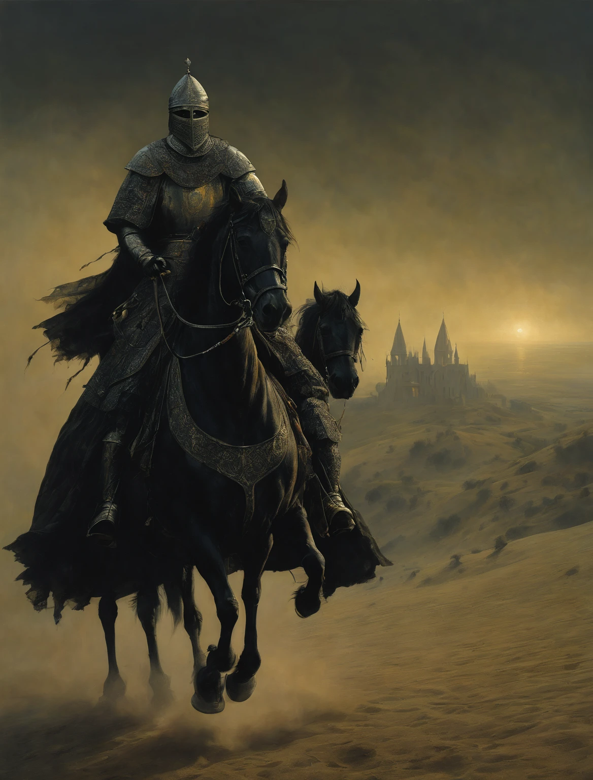 Baldwin IV, masked baldwin, knight,gothic,renaissance,Zdzisław Beksiński style,dark atmosphere,black background, dramatic lighting,dramatic shadows,moody,chiaroscuro,dramatic composition,highly detailed,cinematic,photorealistic,hyper detailed,intricate details,dramatic colors,dramatic lighting,dramatic contrast,rich textures,(best quality,4k,8k,highres,masterpiece:1.2),ultra-detailed,(realistic,photorealistic,photo-realistic:1.37)