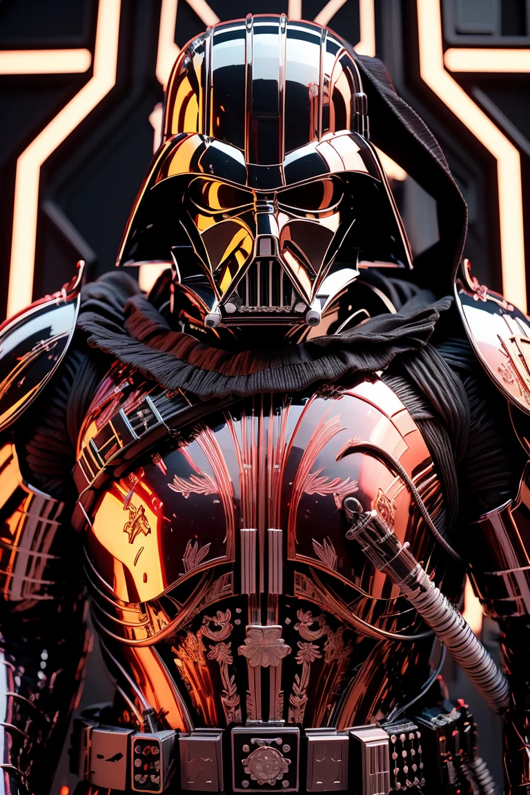 Imagine the Darth Vader GUNDAM in the style of Ultra HD animation (roman face plate)