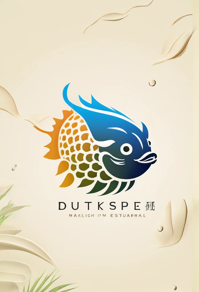 Stylish Japanese traditional cool puffer fish restaurant logo Logo marks of high-end Japanese puffer fish restaurants The puffer fish illustration is drawn coolly like a stroke of calligraphy watercolor style Pretty cool Luxury Japanese Restaurant Logo Mark chic and modern design White background