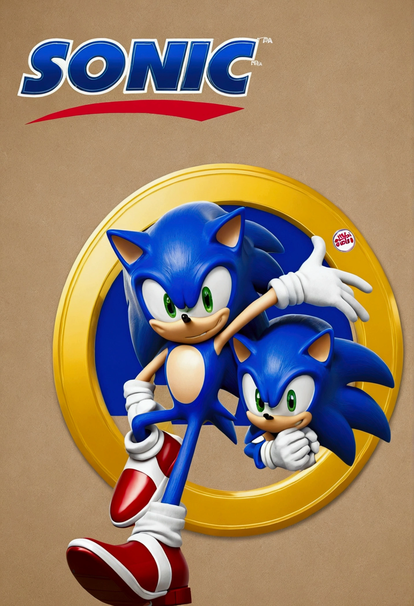 A sonic logo to put on the market eating pia sonic