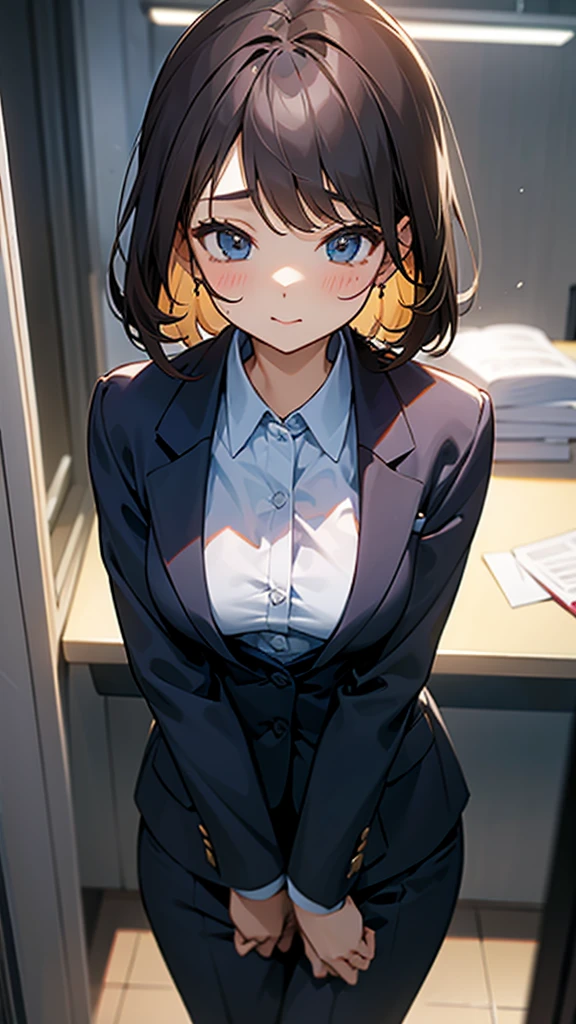 office、A cute office worker girl in a suit with small breasts、Fashionable blouses