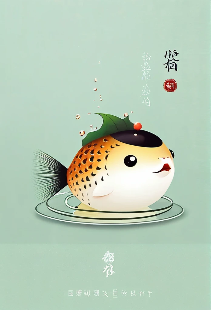 Stylish Japanese design in Ukiyo-e style. Logo for a Japanese high-end puffer fish restaurant. Illustration of puffer fish,The watercolor style is very cool, similar to calligraphy。
The logo of a high-end Japanese restaurant. The logo has a neat and stylish design with a white background.