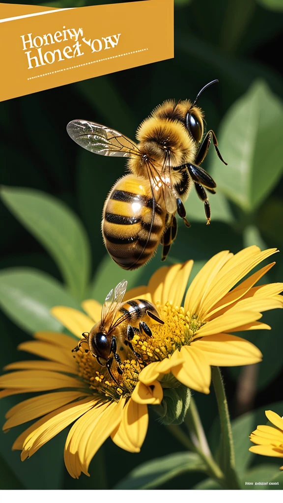 Honeybee on a flower with text overlay “Amazing Honeybees