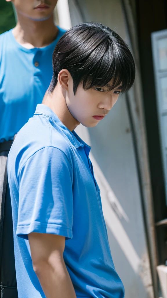 Asian alpha male in blue shirt looking at camera, Shin Jinying, Kim Do-young, Paint Ulzzang, Shen Quanrui, korean men, Shin Jin Young&#39;s Aesthetics, faceเกาหลีที่น่ารัก, handsome young man&#39;face, Jaeyong Nam, beautiful eyes、Kim Taejoon, Hyungtae, Inspiration from Jong Suk Lee, Avatar, Korean artist, Jung Jae Hyo 
