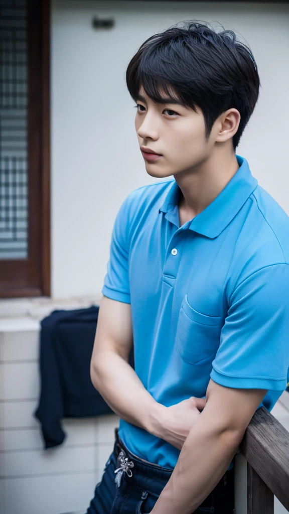 Asian alpha male in blue shirt looking at camera, Shin Jinying, Kim Do-young, Paint Ulzzang, Shen Quanrui, korean men, Shin Jin Young's Aesthetics, faceเกาหลีที่น่ารัก, handsome young man'face, Jaeyong Nam, beautiful eyes、Kim Taejoon, Hyungtae, Inspiration from Jong Suk Lee, Avatar, Korean artist, Jung Jae Hyo