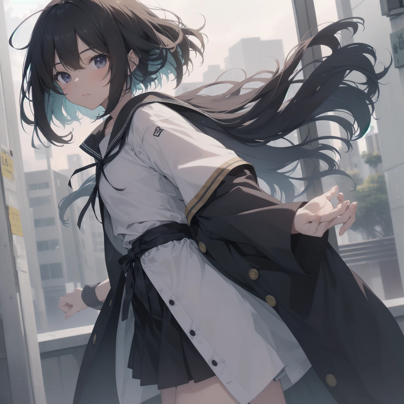 ultra-absurdres-Top quality by artist God, ultra-detailed, high resolution, anime moe artstyle, best anime 8k konachan wallpaper, pixiv contest winner, pool:2810, perfect anatomy,break, 1girl, (Please draw a girl walking sleepily to school alone. )break,(Solo,little female, 13-year-old:1.3),Full limbs, complete fingers,a junior high school student, (very short hair), short cut, flat chest, , small butt, small black eyes, beautiful detailed eyes, well-proportioned iris and pupils, expressive eyes, highres detailed hair, soft expression, salor school_uniform, sailor collar, serahuku, bow, pleated skirt,(Detailed Lighting), (Detailed background), in the School commute route. break,super detailed skin, Best cinematic lighting powered by famous artist, 8k,beauty illustration,photoshop_(medium),very aesthetic,break,((artist:yuuhagi_(amaretto-no-natsu) )), artist:clamp ,artist:carnelian ,artist:kantoku ,
