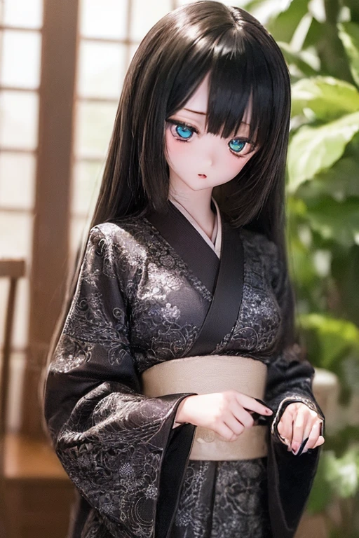 (SFW:2), photorealistic, realistic photo, ((highest quality)), ((masterpiece)), ((extremely detailed)), kukolnydom, doll, (mature woman, 20yo, 20 years old:1.6), solo, ((cowboy shot, standing
, skinny, slender, slim, kimono, obi, hair ornament)), green eyes, parted lips, (black hair, long hair, looking at another, blank eyes, empty eyes, detailed eyes, detailed clothes:1.3), Japanese garden, 8k
