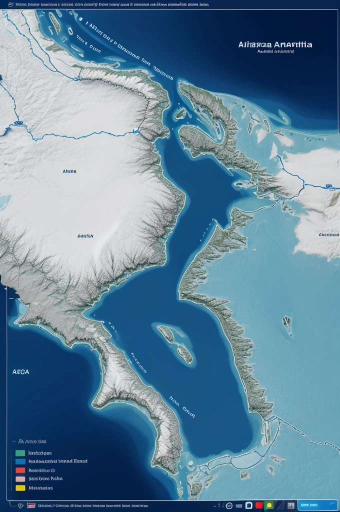 Make a map and divide Antarctica into 18 states considering natural barriers and the countries' research areas