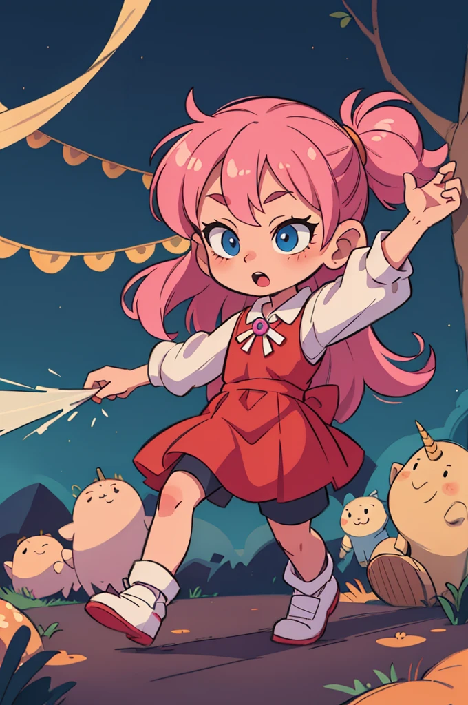 ((Highest quality, masterpiece)),
Little witch riding a unicorn