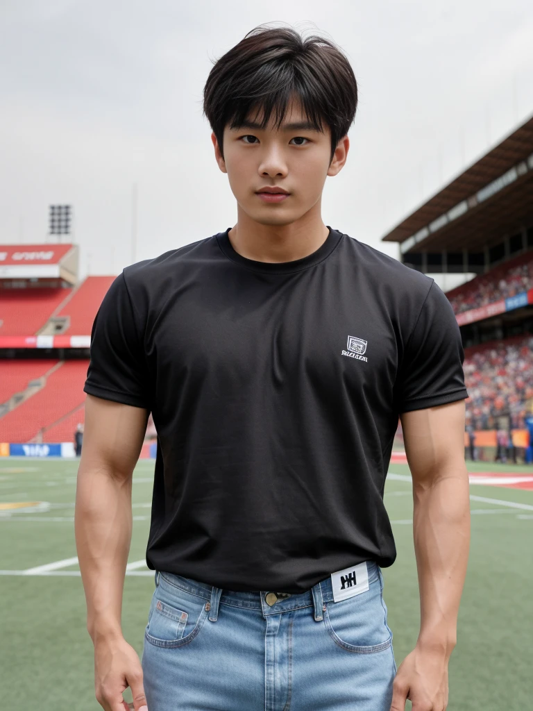 top-quality、masterpiece、超A high resolution、(realisitic:1.4)、详细的脸、独奏、1human male、The upper part of the body、Dark hair、glistning skin、dense skin、(asian human)、architectural、(absurderes、hight resolution、ultra-detailliert)、、1 male、Adults、(a 25-year-old man)、a handsome、tall muscular man、broad shoulder、extra very short hair、angular jaws、thick neck、thick eyebrow、extra very short hair、A dark-haired、fine eyes and detailed face、 Highly detailed CG Unity 8K wallpapers、intricate-detail、(Style Swirl Magic:0.7)、looking at the spectator、独奏、(full body Esbian:0.6)、细致背景、A detailed face、dynamicposes、、Urban background、dynamic compositions、 big muscle、、((((Crotch bulge))))、a handsome、 ((masutepiece:1.4, Best Quality)), ((masutepiece, Best Quality)), (photographrealistic:1.4)、(((football player)))、uniformss、sports wear、sprawl、From above、Outstretched arms、irate、a bed、Disheveled underwear、Rough breath、Sexual facial expressions