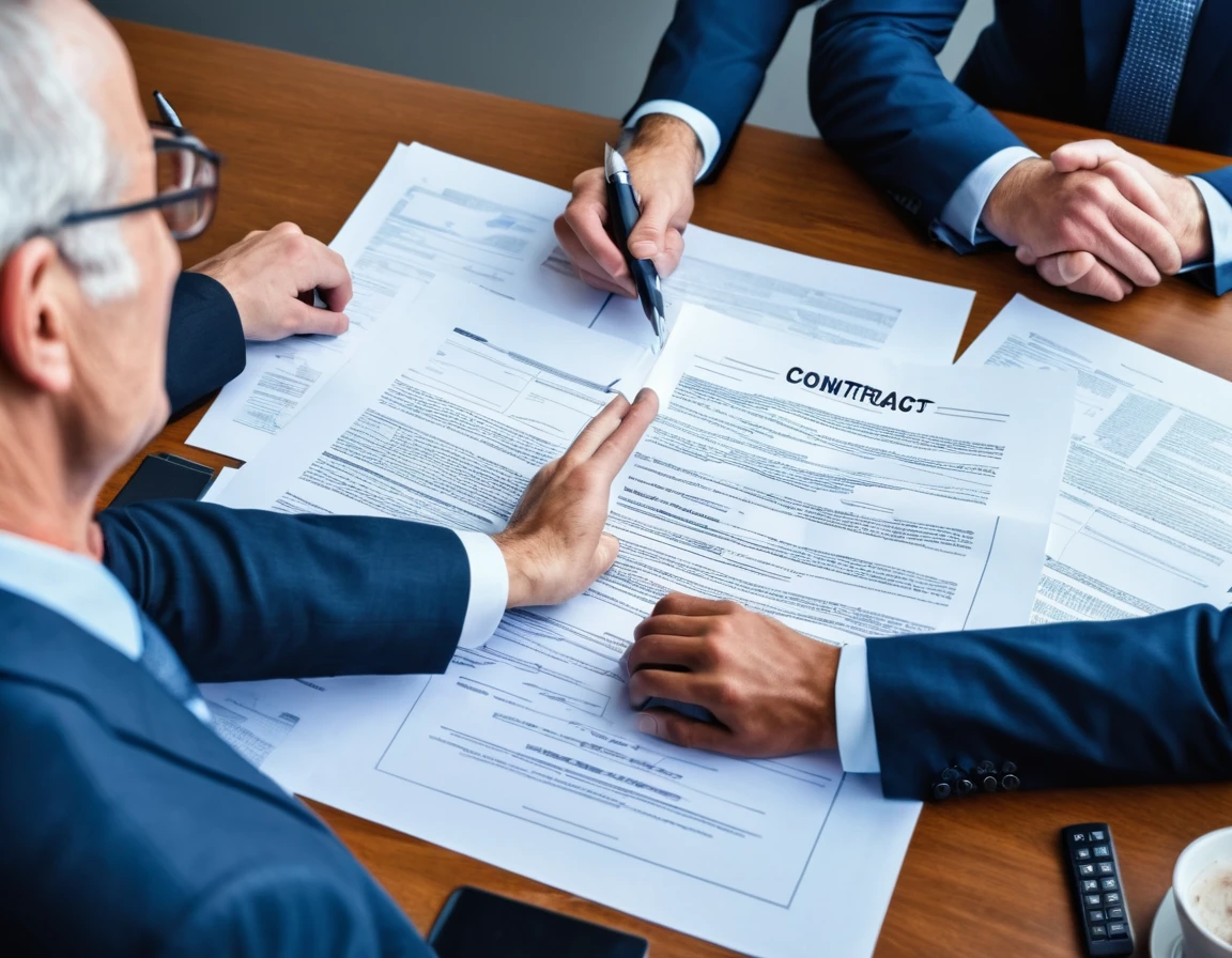 two businessmen negociating a big commercial contract