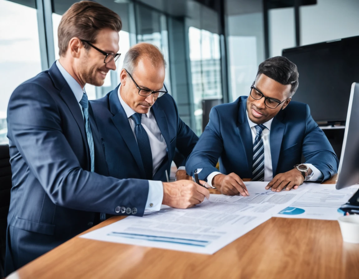 two businessmen negociating a big commercial contract