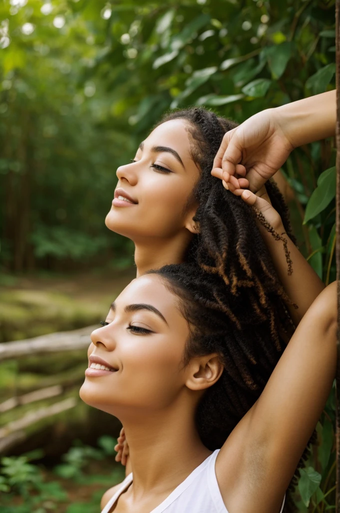 Image of praising natural beauty .