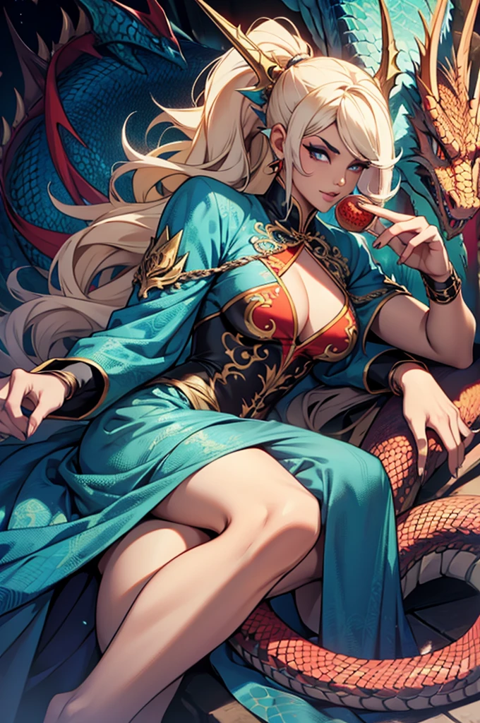 Drag queen clothing, scales, dragon, dress, hole body