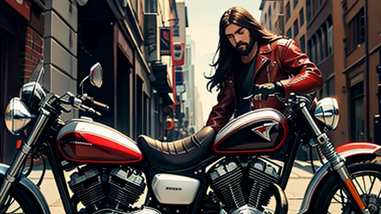 Jesus Christ on a motorcycle